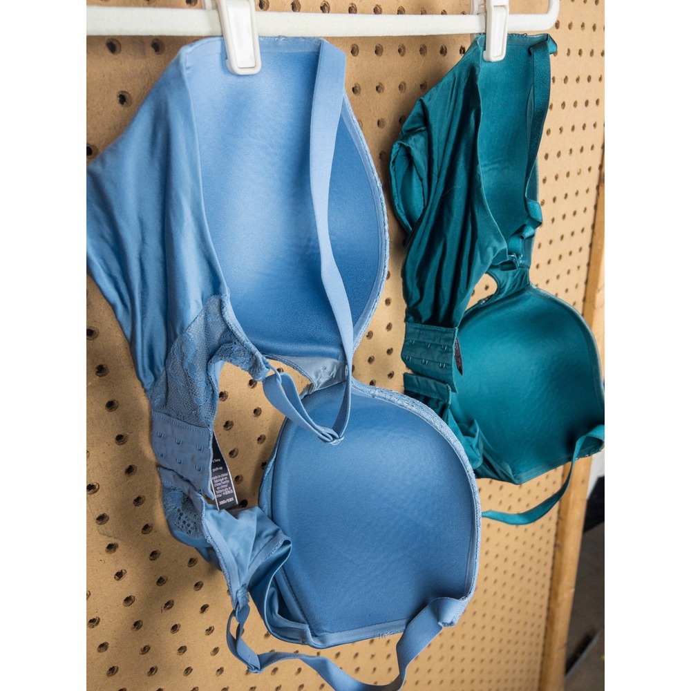 Victorias Secret Very Sexy Push Up Bra Set 2 Pack Teal Blue Lace Trim 38D - Picture 8 of 8